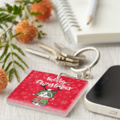 Schattigee kat kerst kous stuffers Galore Sleutelhanger (Voorkant Rechts)