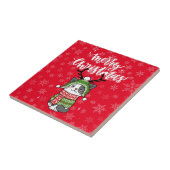 Schattigee kat kerst kous stuffers Galore Tegeltje (Zijkant)
