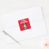 Schattigee kat kerst kous stuffers Galore Vierkante Sticker (Envelop)