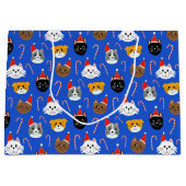 Schattigee kat kerst patroon groot cadeauzakje (Voorkant)