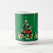 Schattigee kat kerstboom gepersonaliseerd magische mok (Midden)