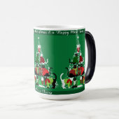 Schattigee kat kerstboom gepersonaliseerd magische mok (Voorkant rechts)