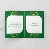 Schattigee kat & kerstboom worden vrolijk crème gr feestdagen kaart (Binnen)