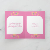 Schattigee kat & kerstboom worden vrolijk crème ro feestdagen kaart (Binnen)