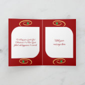 Schattigee kat & kerstboom worden vrolijk crème ro feestdagen kaart (Binnen)