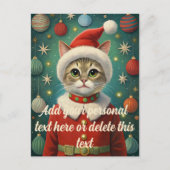 Schattigee kat kerstman briefkaart (Voorkant)