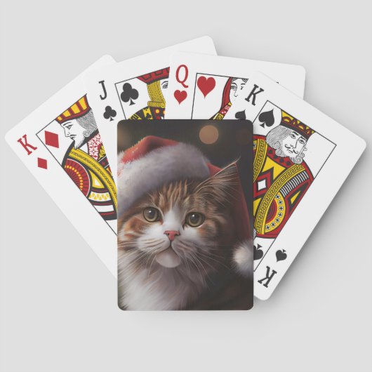SCHATTIGEE KAT KERSTMIS SPEELKAARTEN (Achterkant)
