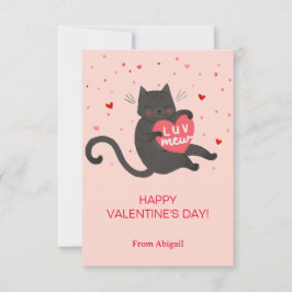 Schattigee Kat Kinder Klaslokaal Valentijn Note Ka Kaart