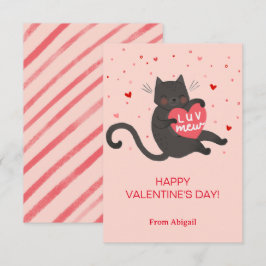 Schattigee Kat Kinder Klaslokaal Valentijn Note Ka Kaart