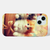 Schattigee kat kitten en mand, Jouw naam Case-Mate iPhone Case (Achterkant (horizontaal))