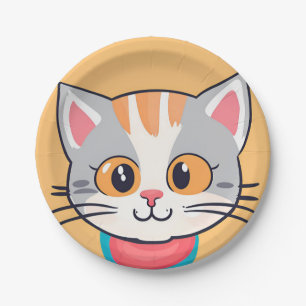 Schattigee kat Kitten huisdieren Verjaardagsfeest Papieren Bordje