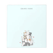 Schattigee kat kitten kleurrijke gradiënt geperson notitieblok (Voorkant)