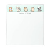 Schattigee kat kitten kleurrijke gradiënt geperson notitieblok (Voorkant)