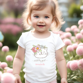 Schattigee kat kitten naam meisje bloemenbloem kinder shirts