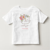 Schattigee kat kitten naam meisje bloemenbloem kinder shirts (Voorkant)