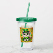 Schattigee kat/kitten Saint Patrick's Day Acryl Drinkbeker (Achterkant)