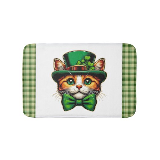 Schattigee kat/kitten Saint Patrick's Day Badmat (Voorkant)
