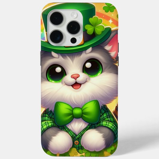 Schattigee kat/kitten Saint Patrick's Day Case-Mate iPhone Case (Achterkant)