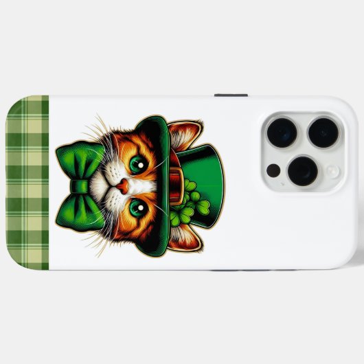 Schattigee kat/kitten Saint Patrick's Day Case-Mate iPhone Case (Achterkant (horizontaal))