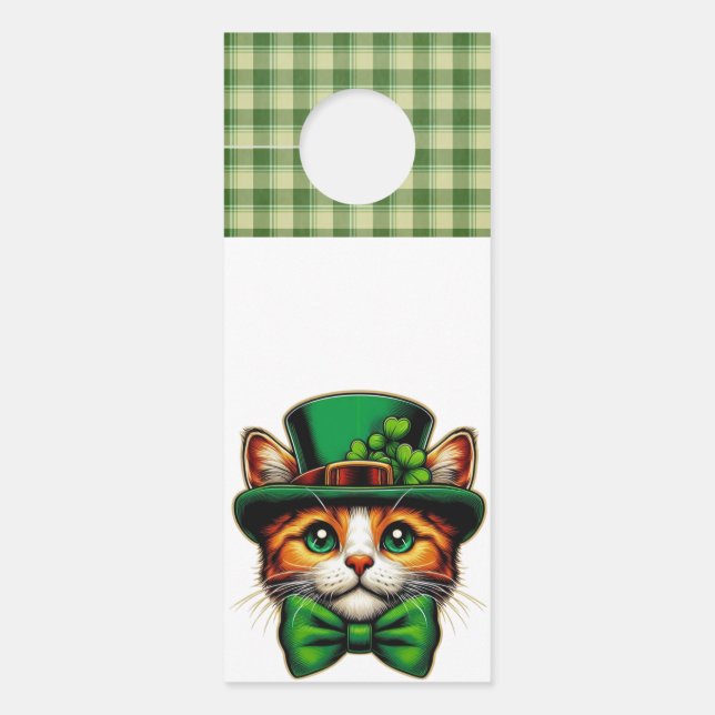 Schattigee kat/kitten Saint Patrick's Day Deurhanger (Voorkant)