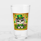 Schattigee kat/kitten Saint Patrick's Day Glas (Voorkant)