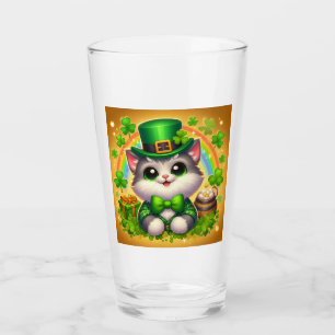 Schattigee kat/kitten Saint Patrick's Day Glas
