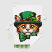 Schattigee kat/kitten Saint Patrick's Day Golfhanddoek (Insitu)
