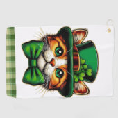 Schattigee kat/kitten Saint Patrick's Day Golfhanddoek (Horizontaal)