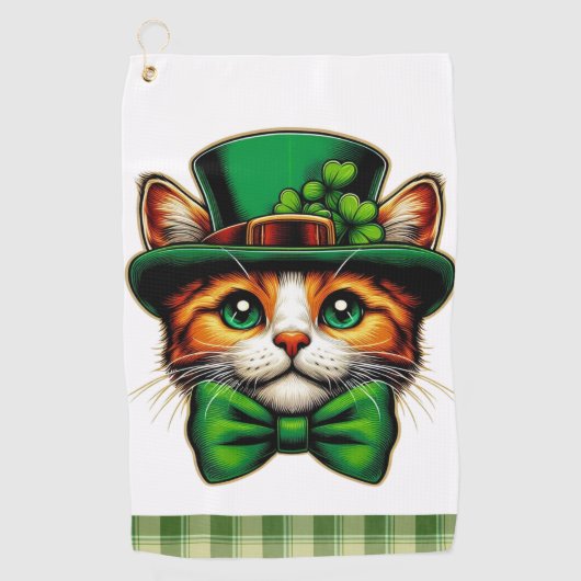 Schattigee kat/kitten Saint Patrick's Day Golfhanddoek (Voorkant)