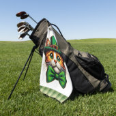 Schattigee kat/kitten Saint Patrick's Day Golfhanddoek (Groen)