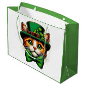 Schattigee kat/kitten Saint Patrick's Day Groot Cadeauzakje (Achterkant Gekanteld)