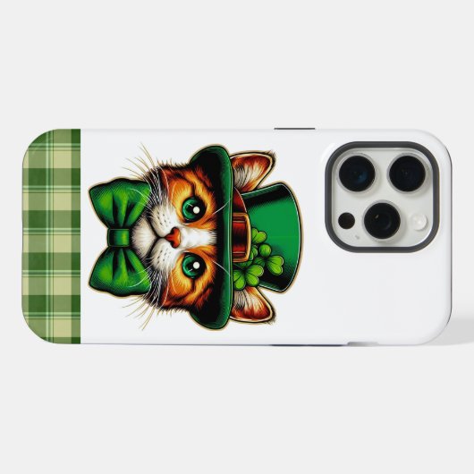 Schattigee kat/kitten Saint Patrick's Day iPhone Hoesje (Achterkant horizontaal)