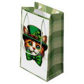Schattigee kat/kitten Saint Patrick's Day Klein Cadeauzakje (Achterkant Gekanteld)