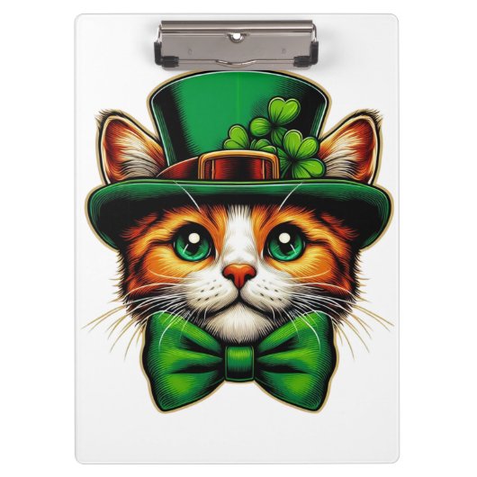 Schattigee kat/kitten Saint Patrick's Day Klembord (Voorkant)