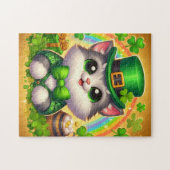 Schattigee kat/kitten Saint Patrick's Day Legpuzzel (Horizontaal)