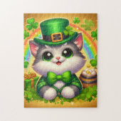 Schattigee kat/kitten Saint Patrick's Day Legpuzzel (Verticaal)