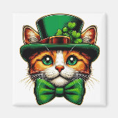 Schattigee kat/kitten Saint Patrick's Day Magneet (Voorkant)