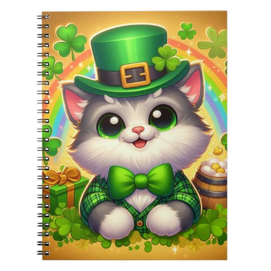 Schattigee kat/kitten Saint Patrick's Day Notitieboek (Voorkant)