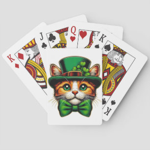 Schattigee kat/kitten Saint Patrick's Day Pokerkaarten