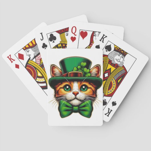 Schattigee kat/kitten Saint Patrick's Day Pokerkaarten (Achterkant)