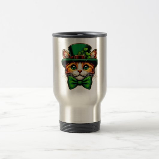 Schattigee kat/kitten Saint Patrick's Day Reisbeker (Center)