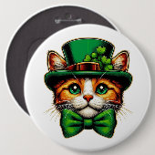 Schattigee kat/kitten Saint Patrick's Day Ronde Button 6,0 Cm (Voorkant /achterkant)