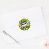 Schattigee kat/kitten Saint Patrick's Day Ronde Sticker (Envelop)