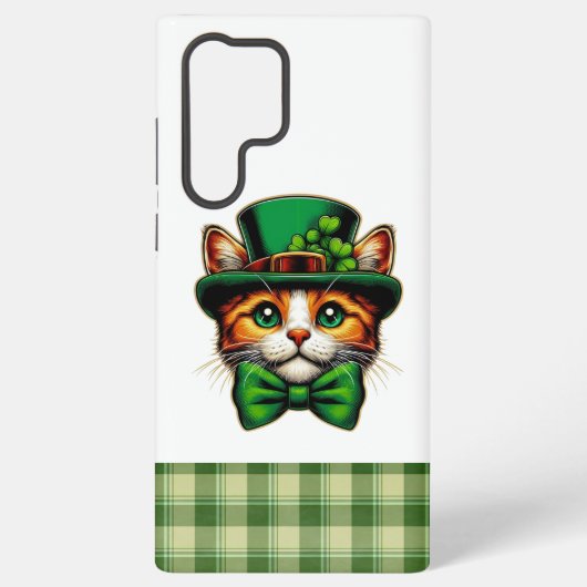 Schattigee kat/kitten Saint Patrick's Day Samsung Galaxy Hoesje (Achterkant)