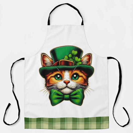 Schattigee kat/kitten Saint Patrick's Day Schort (Voorkant)