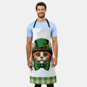 Schattigee kat/kitten Saint Patrick's Day Schort (Gedragen)