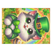 Schattigee kat/kitten Saint Patrick's Day Tafelkleed (Voorkant (Horizontaal))