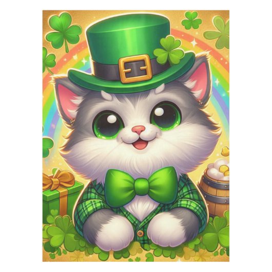 Schattigee kat/kitten Saint Patrick's Day Tafelkleed (Voorkant)