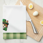 Schattigee kat/kitten Saint Patrick's Day Theedoek (Quarter Fold)