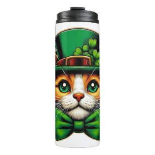 Schattigee kat/kitten Saint Patrick's Day Thermosbeker